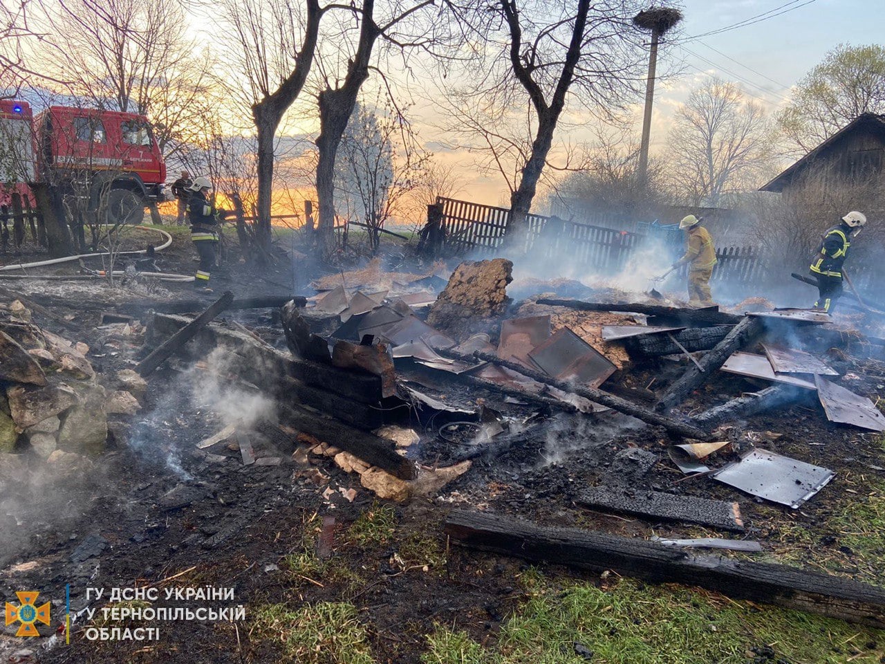Господарська будівля згоріла на Бережанщині