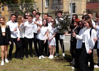 Школярі висадили райські яблуні на подвір’ї школи №3 у Тернополі