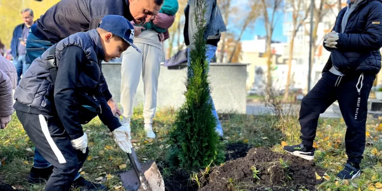 Туї висадили у парку Нацвідродження юні спортсмени з Тернополя